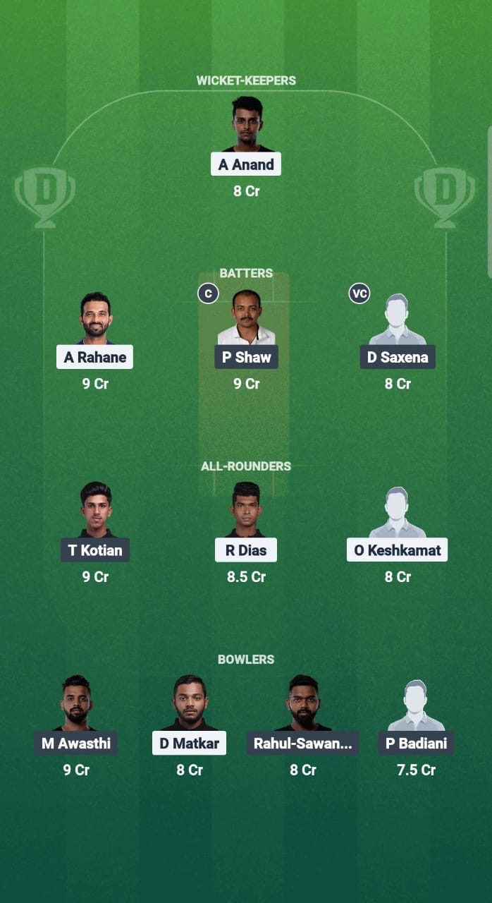 BB vs NMP Dream11 Prediction Fantasy Cricket Tips Dream11 Team Mumbai T20 League