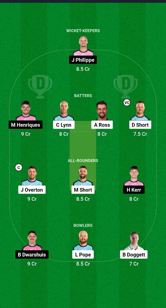 STR vs SIX Dream11 Prediction Fantasy Cricket Tips Dream11 Team BBL 2024-25