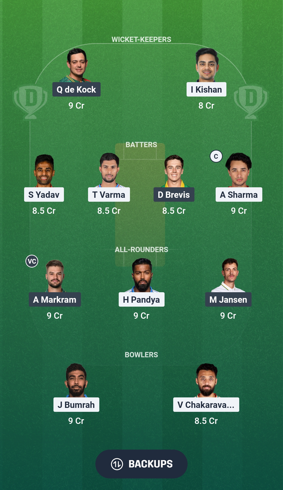 IND vs SA Dream11 Prediction Fantasy Cricket Tips Dream11 Team ICC T20 World Cup 2026 Warm-up
