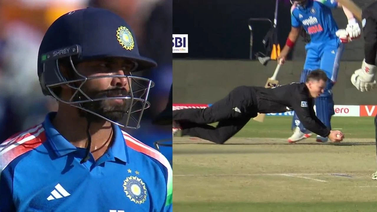 Michael Bracewell Catch To Dismiss Ravindra Jadeja