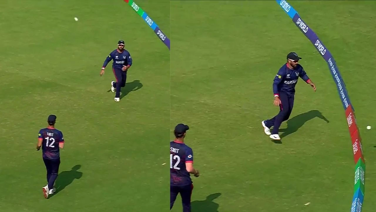 Namibia’s Jan Frylinck and JJ Smit recreate infamous Ajmal-Malik fielding blunder in T20 World Cup 2026
