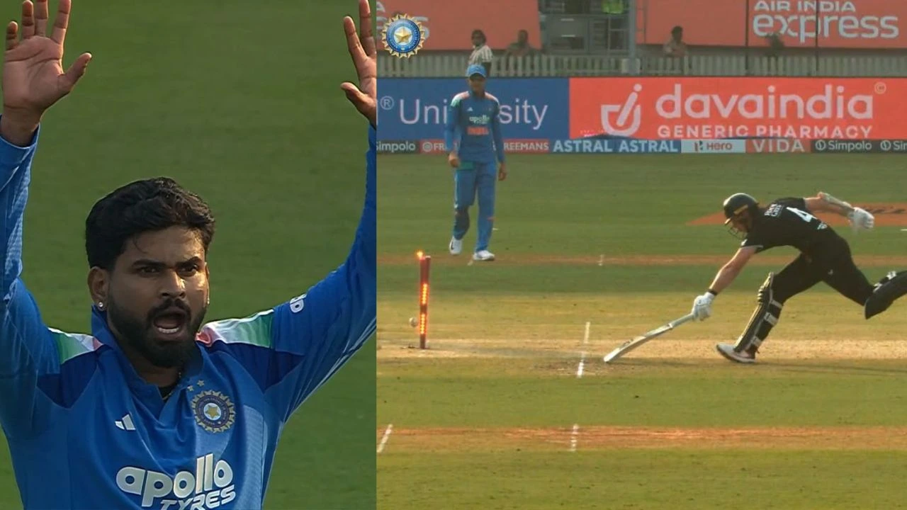 Shreyas Iyer Throw To Dismiss Michael Bracewell