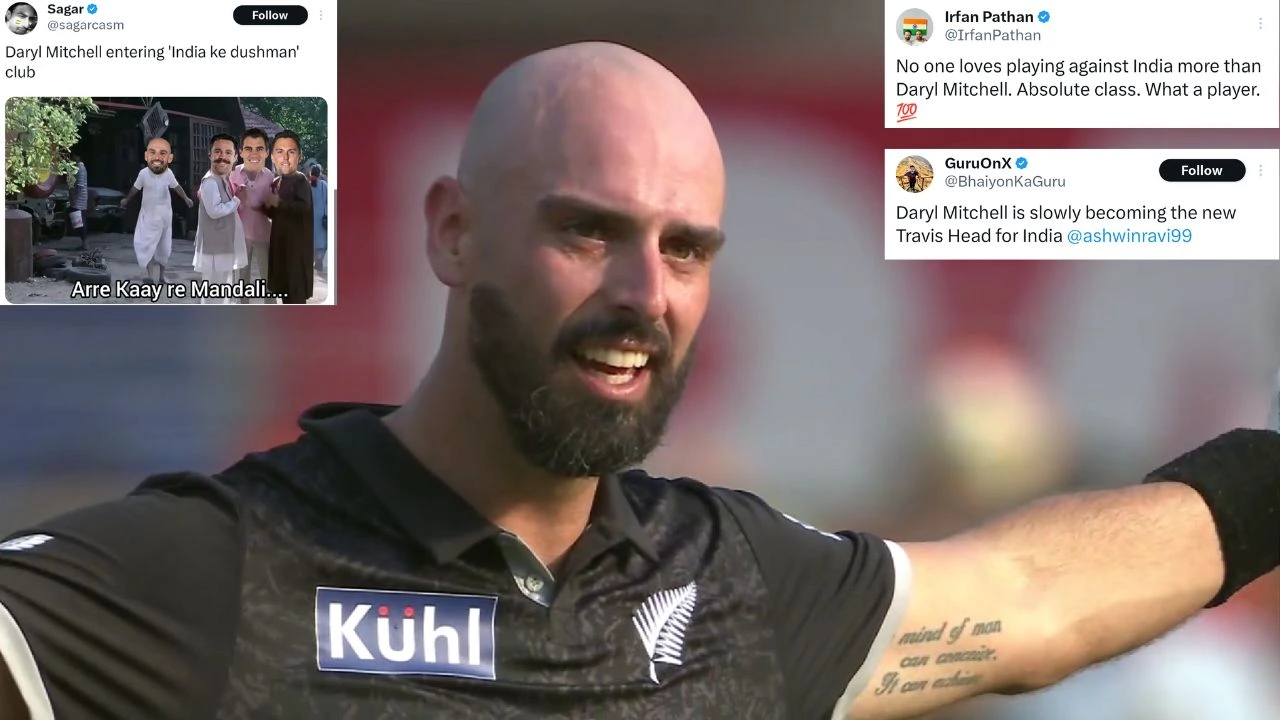 "Daryl Mitchell is the new Travis Head": Fans react as New Zealand star demolishes India with Indore ODI ton