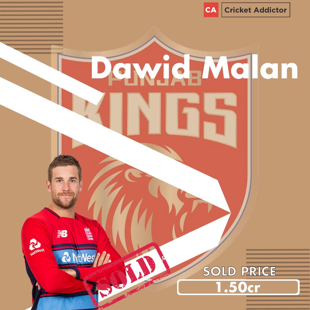 IPL 2021 Auction: Dawid Malan Sold To Punjab Kings For INR 1.50 Crores