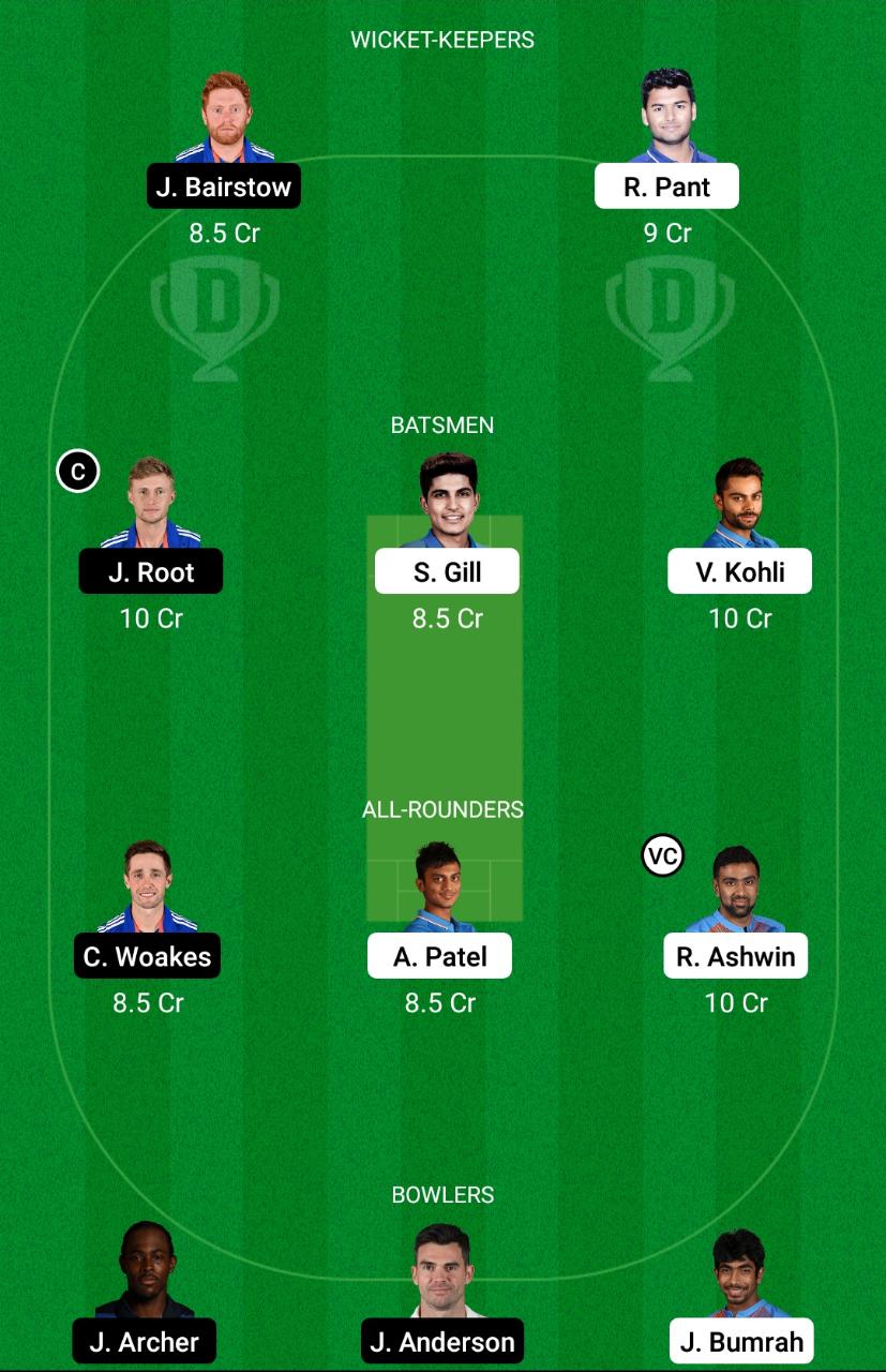 India vs England 3rd Test Dream11 Prediction Fantasy Cricket Tips Dream11 Team
