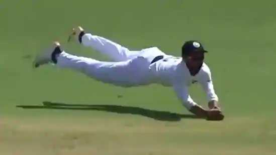 Ajinkya Rahane takes a brilliant catch to remove Moeen Ali (Credits: Twitter)