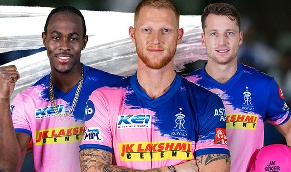 Jos Buttler, Jofra Archer, and Ben Stokes (RR Twitter)