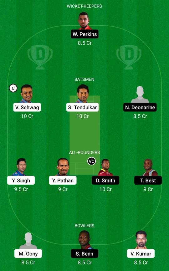IN-L vs WI-L Dream11 Prediction, Fantasy Cricket Tips, Playing XI, Pitch Report, Dream11 Team, Injury Update – Road Safety T20 World Series 1 India Legends vs West Indies Legends Dream11 Prediction Fantasy Cricket Tips Dream11 Team Road Safety T20 World Series