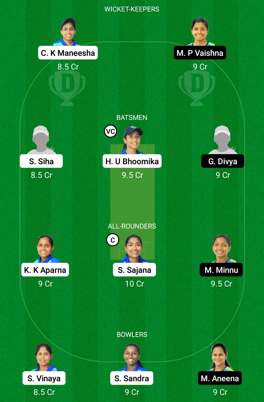 SAP vs EME Dream11 Prediction Fantasy Cricket Tips Dream11 Team Kerala Women's T20