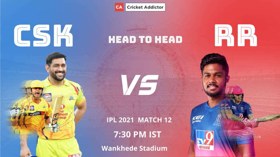 IPL 2021, CSK vs RR, Chennai Super Kings, Rajasthan Royals, Head-to-Head