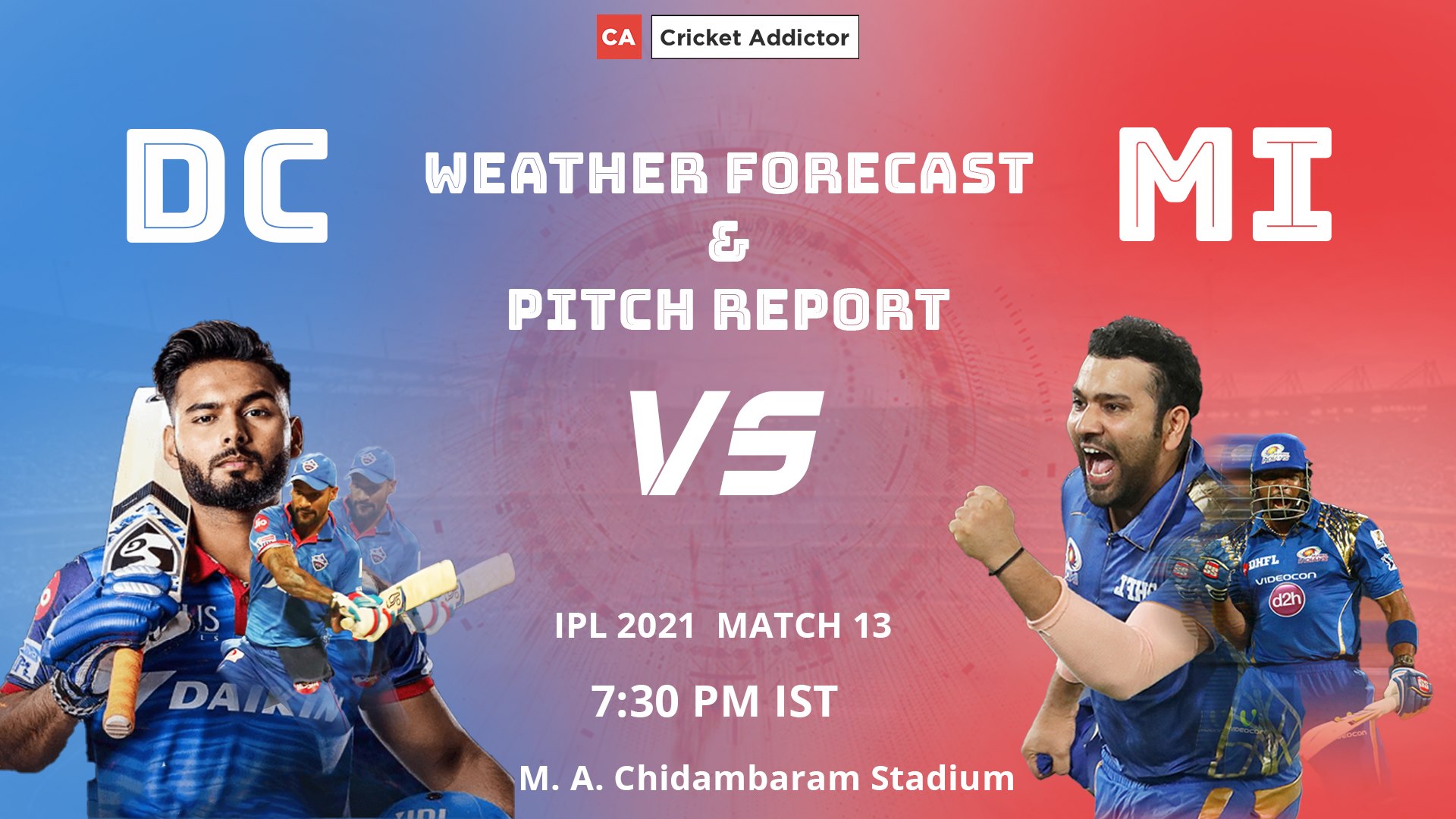 IPL 2021, Match 13: Delhi Capitals vs Mumbai Indians (DC vs MI) - Weather Forecast And Pitch Report