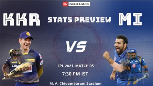 IPL 2021, Kolkata Knight Riders, Mumbai Indians, KKR vs MI, Stats