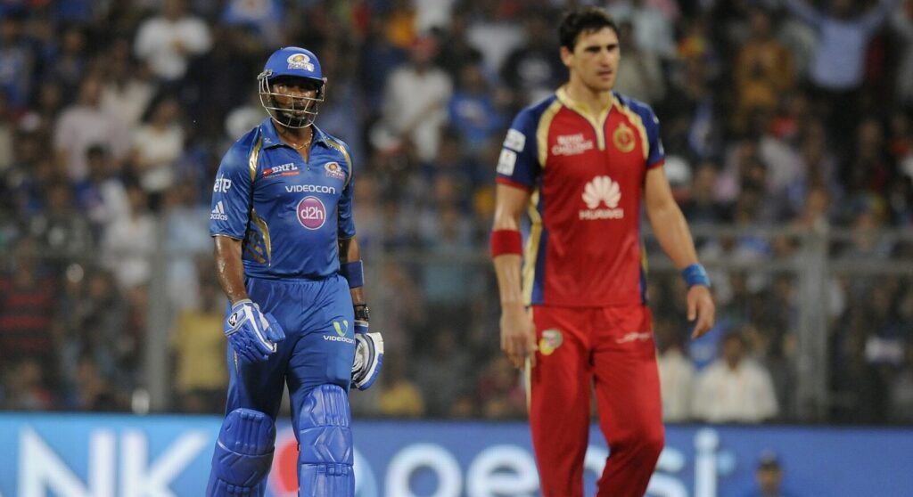 Kieron Pollard and Mitchell Starc