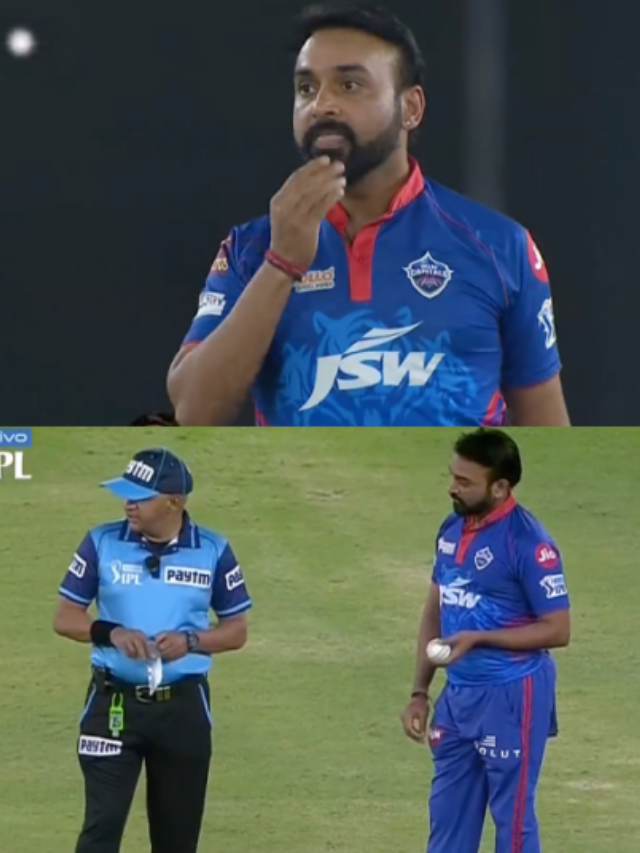 Amit Mishra Uses Saliva, Umpire Warns