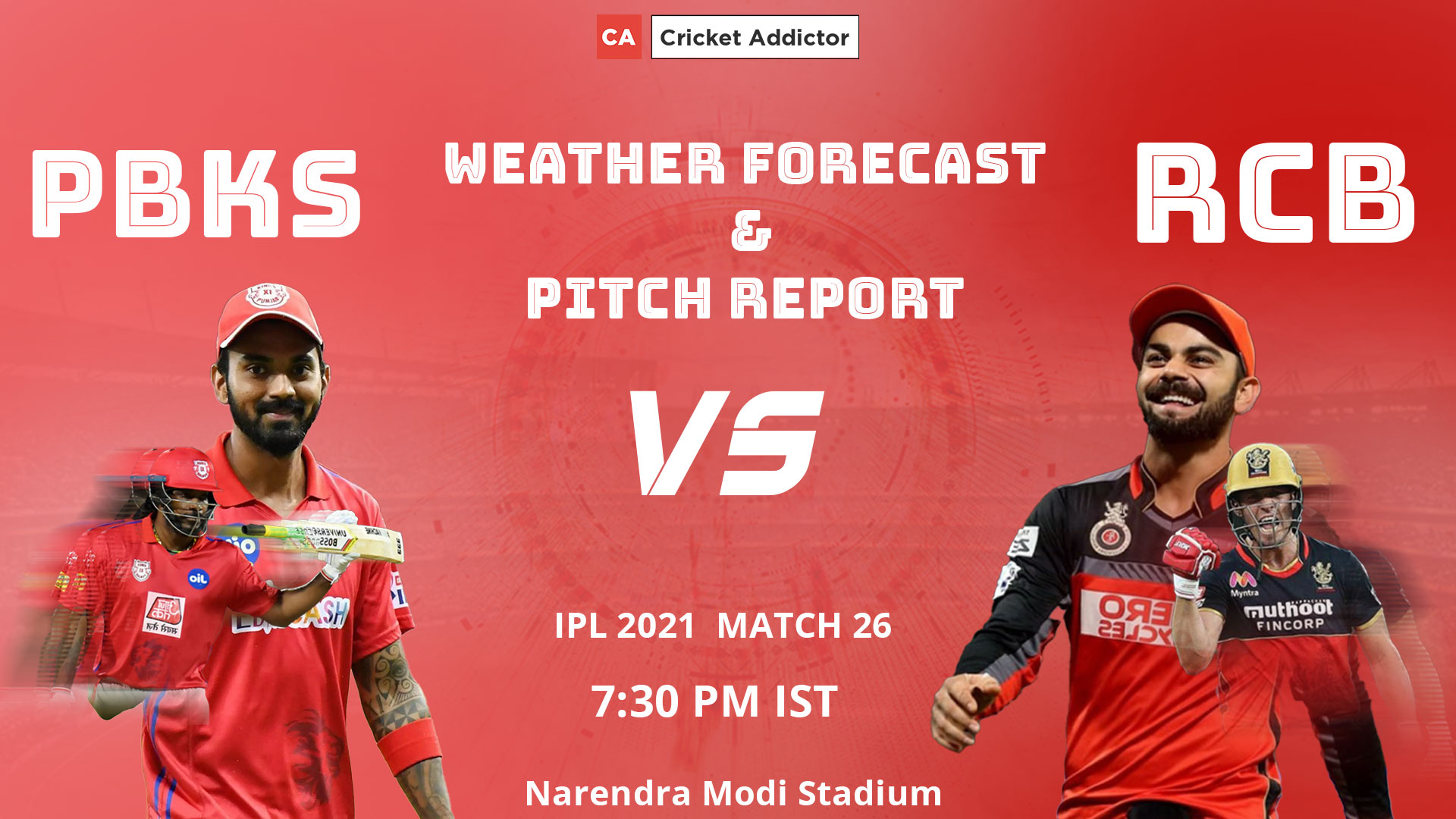 IPL 2021, PBKS, RCB, PBKS vs RCB, Weather, Pitch, Motera, Ahmedabad