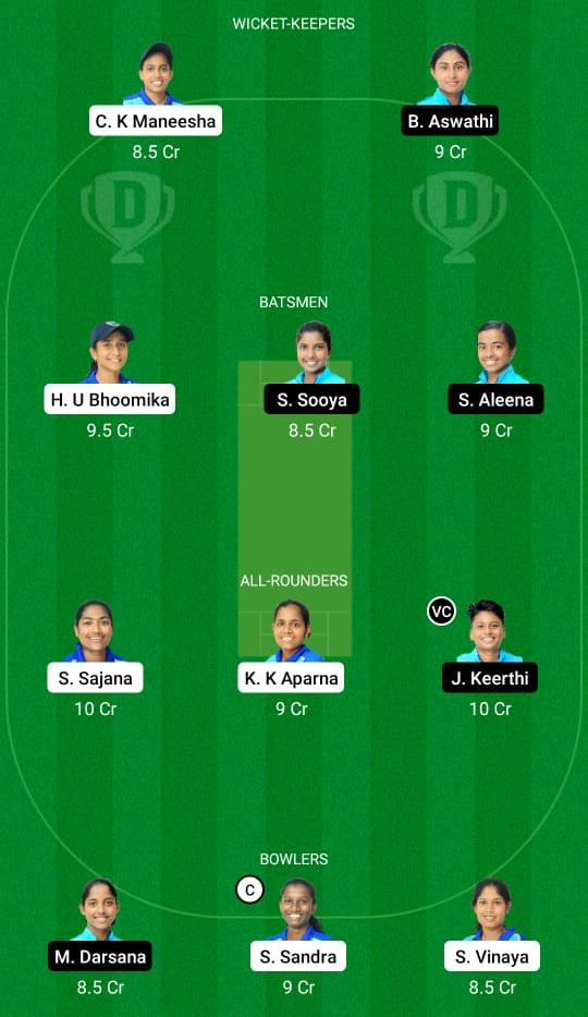 SAP vs PEA Dream11 Prediction Fantasy Cricket Tips Dream11 Team Kerala Women's T20