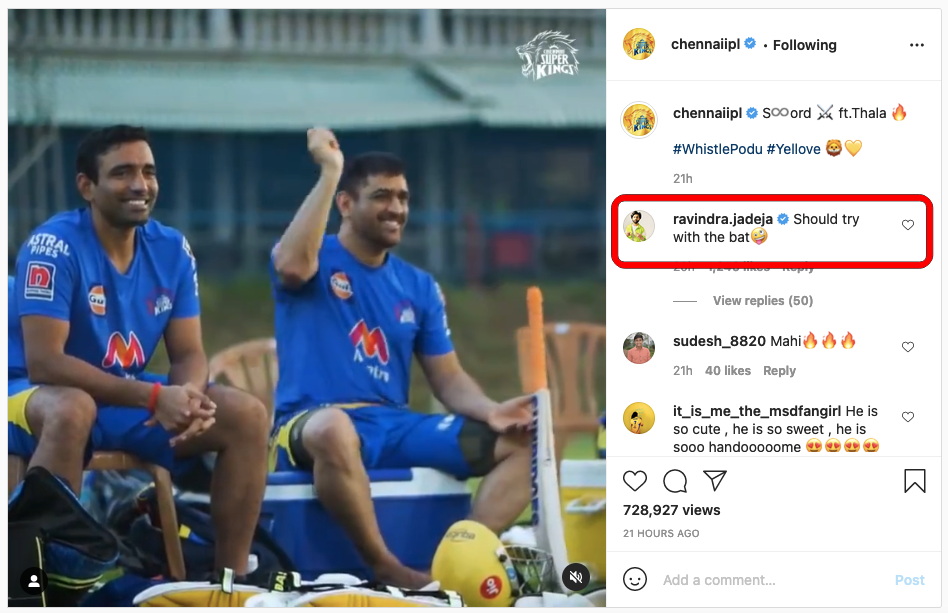MS Dhoni Imitates Ravindra Jadeja's Sword-Celebration; CSK All-Rounder Responds
