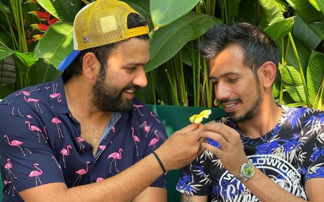 Yuzvendra Chahal and Rohit Sharma (Photo-Twitter)