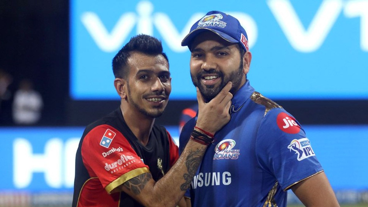 Yuzvendra Chahal and Rohit Sharma in the IPL (Photo-Twitter)