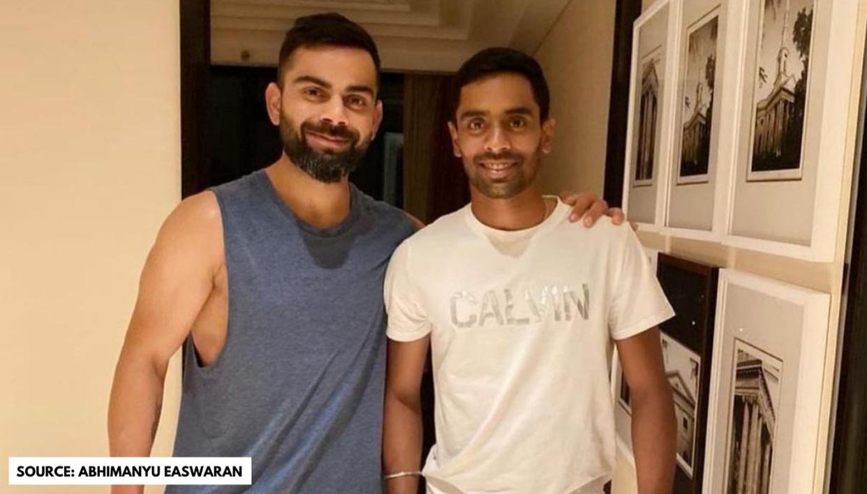 Abhimanyu Easwaran and VIrat Kohli