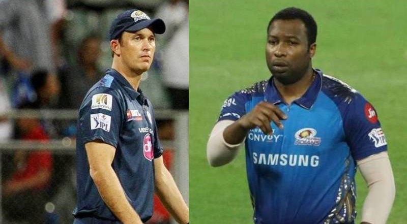 Shane Bond and Kieron Pollard, IPL