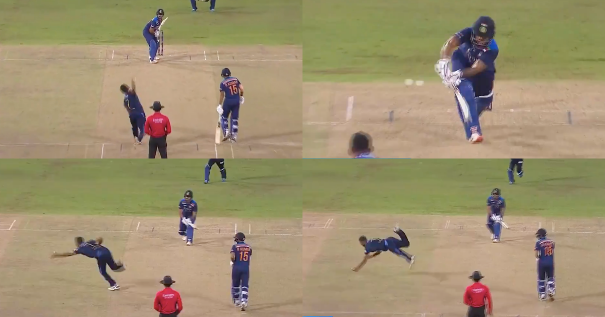 Watch: Dasun Shanaka Takes A One Handed Stunner To Dismiss Nitish Rana