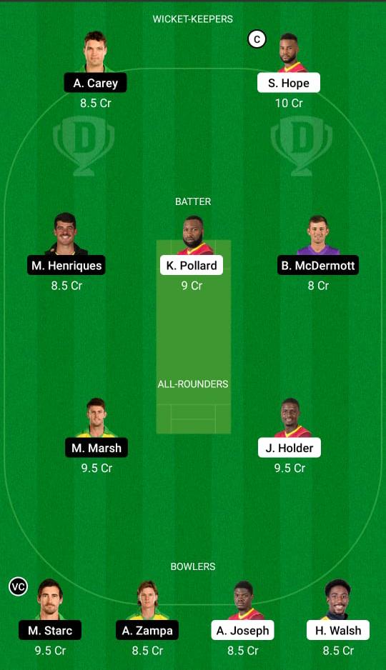 West Indies vs Australia Dream11 Prediction Fantasy Cricket Tips Dream11 Team Australia tour of West Indies