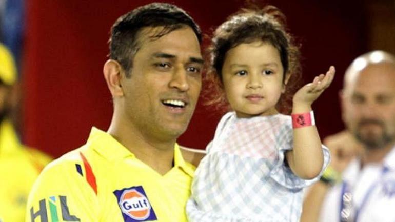 MS Dhoni with his daughter Ziva