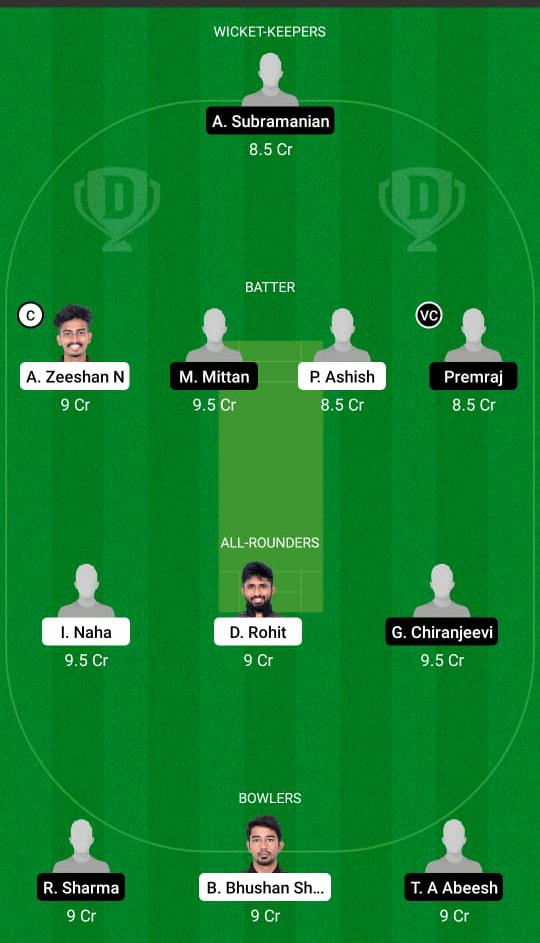 PAN vs SHA Dream11 Prediction Fantasy Cricket Tips Dream11 Team BYJU's Pondicherry T20 