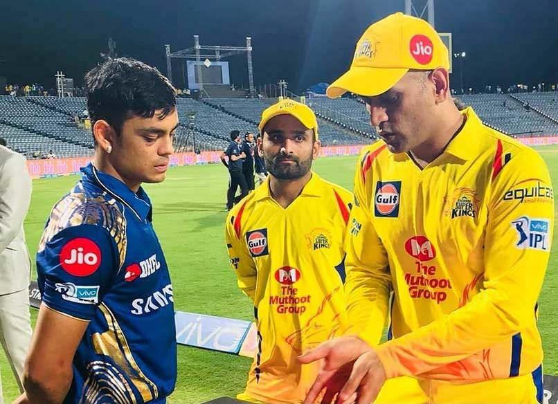 Ishan Kishan and MS Dhoni. Photo- Twitter