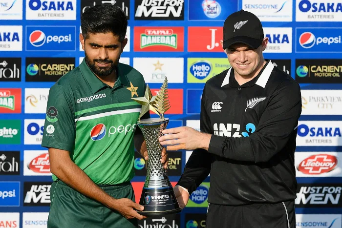 Babar Azam and Tom Latham. Photo- ESPNCricinfo