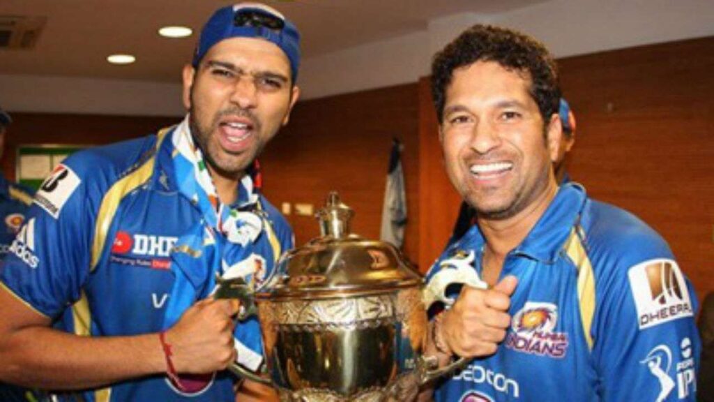 IPL 2021: Mumbai Indians Icon Sachin Tendulkar To Join Team In UAE; To Work With Son Arjun Tendulkar 2 SAchin Tendulkar and Rohit Sharma. Photo-Mi Twitter