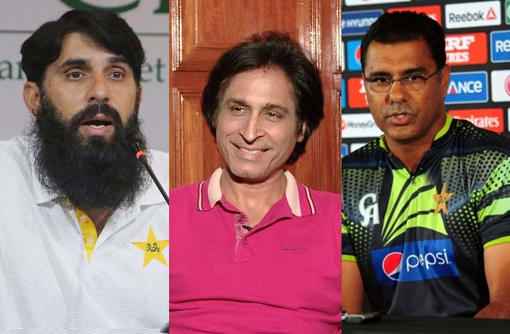 Ramiz Raja, Misbah Ul Haq and Waqar Younis. Photo- Twitter