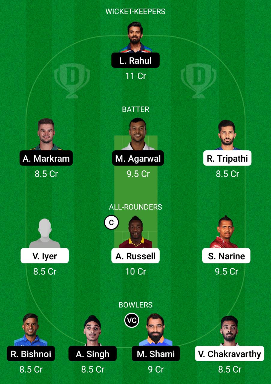 KKR vs PBKS Dream11 Prediction Fantasy Cricket Tips Dream11 Team Vivo IPL 2021 