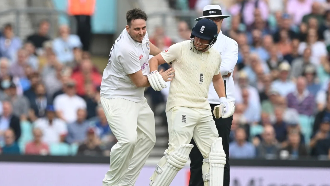 Jarvo 69 and Jonny Bairstow at the Oval. Photo- Getty
