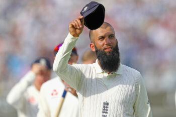 LONDON, ENGLAND - JULY 09: Moeen Ali of England raises his cap as he leaves the field after England win the1st Investec Test match between England and South Africa at Lord's Cricket Ground on July 9, 2017 in London, England. (Photo by Clive Rose/Getty Images)