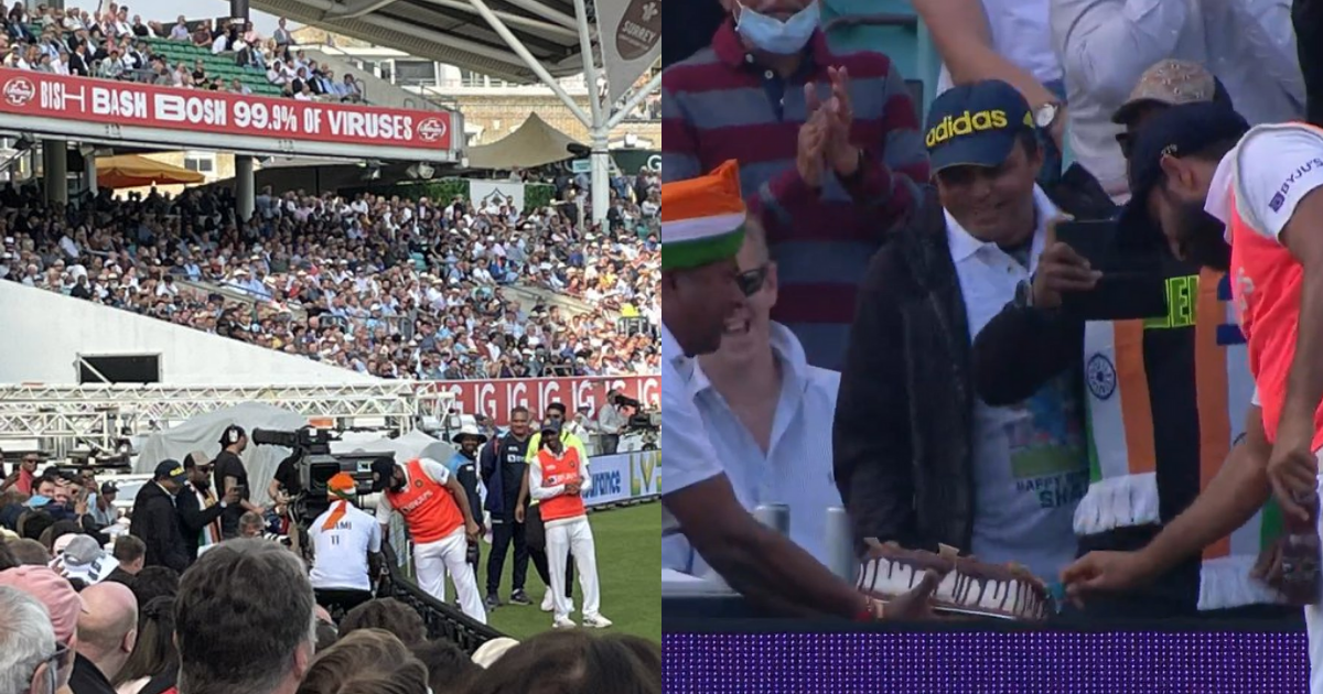 Mohammed Shami Cuts A Cake At The Oval Boundary Ropes