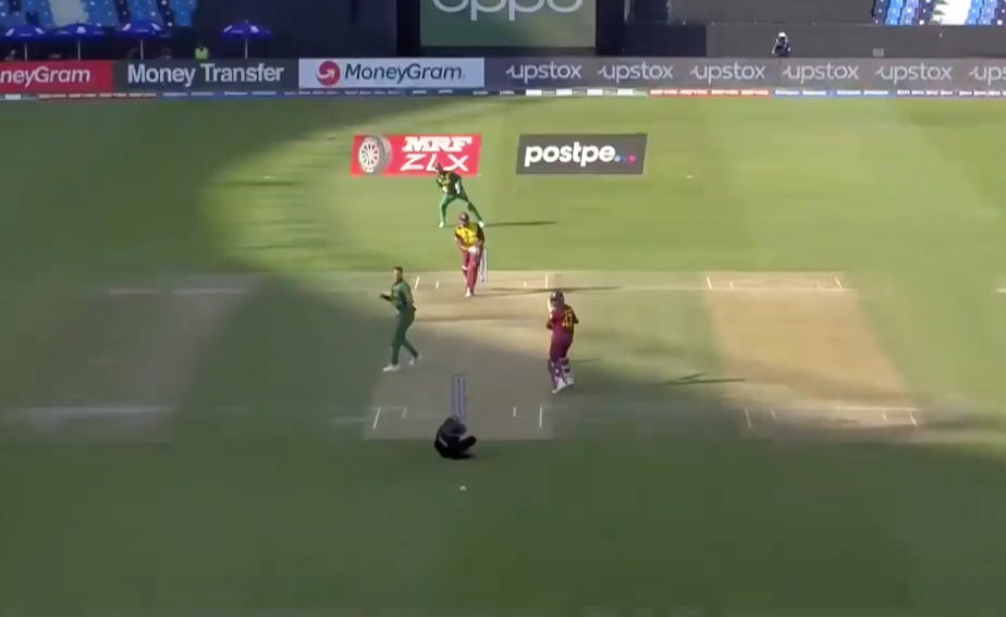 Aleem Dar Almost Loses His Head Courtesy Kieron Pollard's Straight Hit