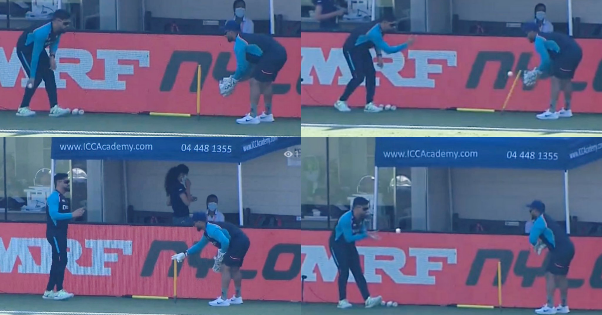 T20 World Cup 2021: Watch - MS Dhoni Helps Rishabh Pant With Keeping Drills