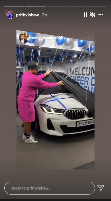 Prithvi Shaw brings home a new BMW 6 Series worth Rs 68 lakh, shares photos  on his Instagram