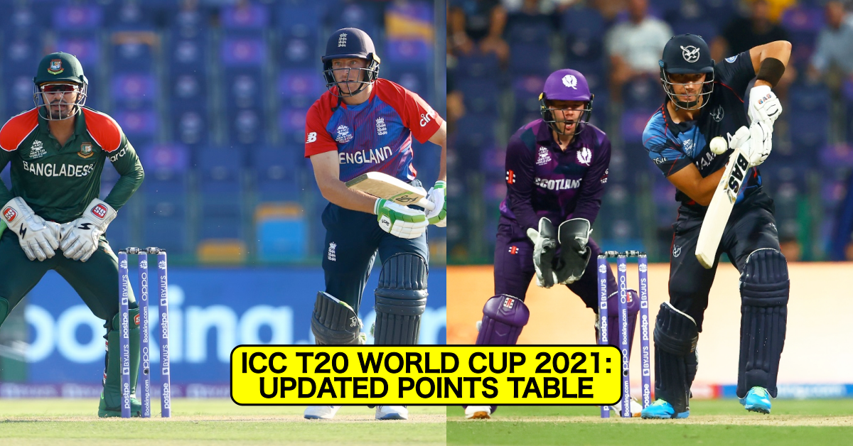 2021 points t20 world table cup T20 World