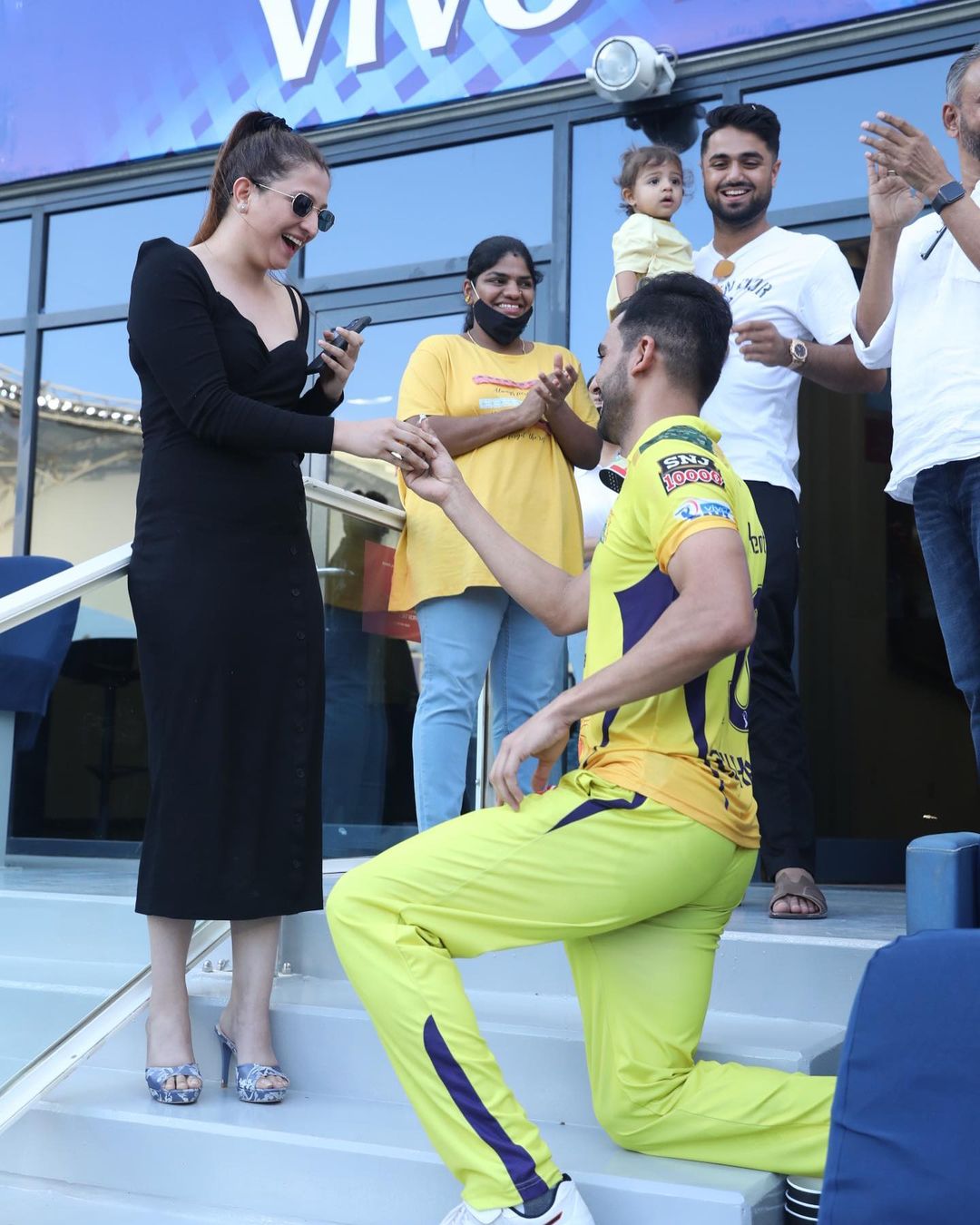 Deepak Chahar with his fiance Jaya Bharadwaj. Photo- Instagram