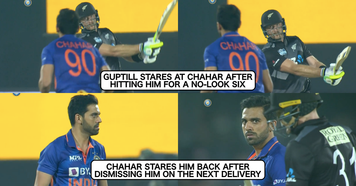 Watch: Martin Guptill Stares Deepak Chahar After Smashing Him For A No-Look 6, Bowler Stares Back After Dismissing The Batsman Next Delivery
