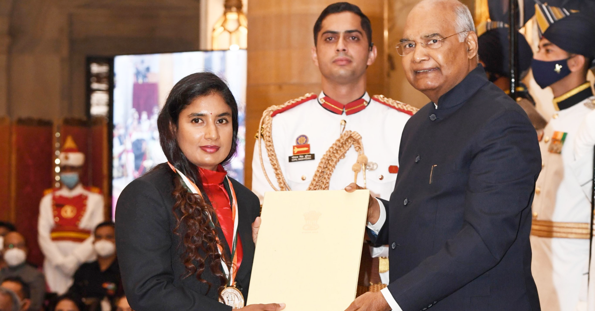 Watch: Mithali Raj Gets Conferred With Major Dhyan Chand Khel Ratna Award By President Ram Nath Kovind