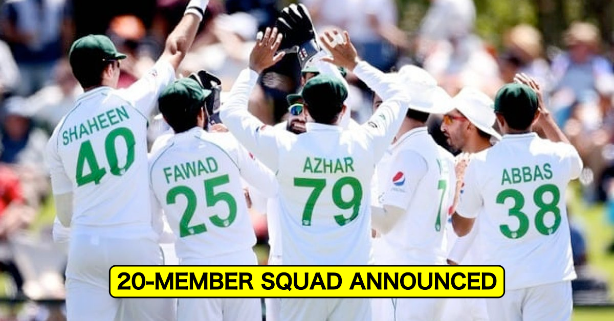 Pakistan Announce 20-Member Squad For Test Series Against Bangladesh