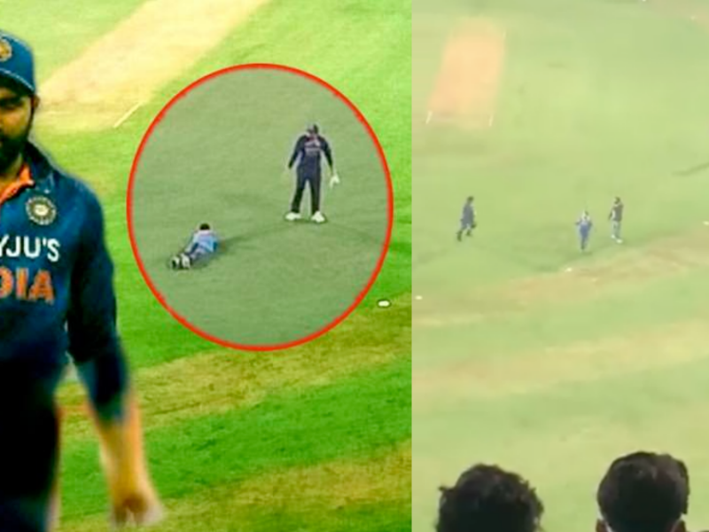 IND vs NZ 2021: Watch - Man Invades Ground During Second T20I In Ranchi, Tries To Touch Feet Of Rohit Sharma