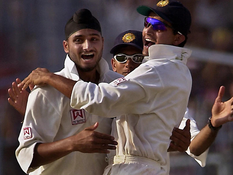 Harbhajan Singh and Sourav Ganguly from 2001 home series vs Australia. Photo- Getty