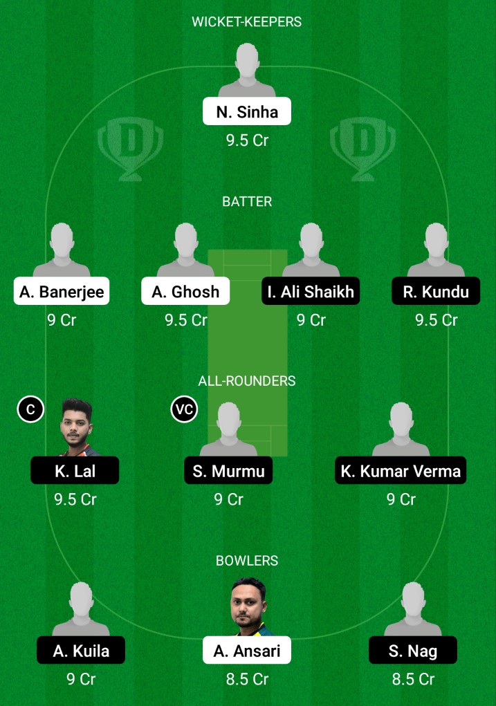 BUB vs MIH Dream11 Prediction Fantasy Cricket Tips Dream11 Team Bengal Inter District T20