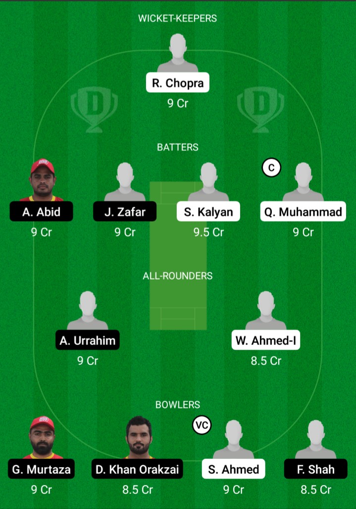 AJM vs ABD Dream11 Prediction Fantasy Cricket Tips Dream11 Team FanCode Emirates D10