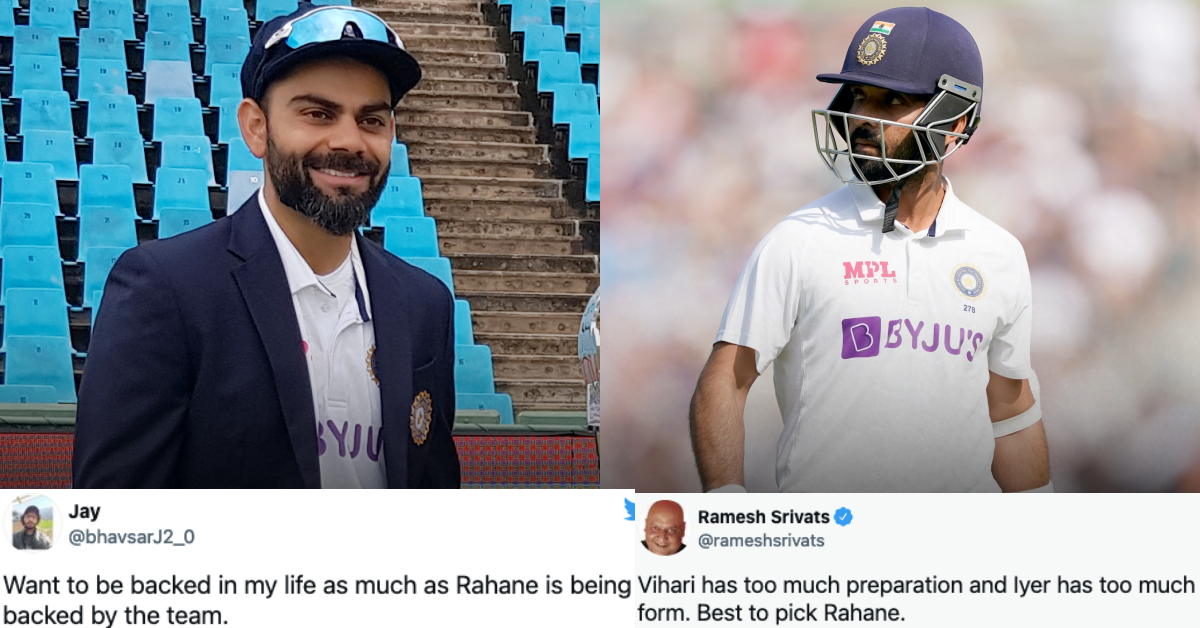 Fans In Shock As Ajinkya Rahane Gets A Life After Being Included In Indian The Playing XI For The First Test Vs South Africa